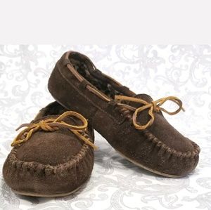 Minnetonka Moccasins Brown Leopard Womens Size 9